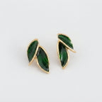 Women's Enamel Leaf Stud Earrings
