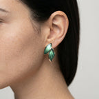 Women's Enamel Leaf Stud Earrings