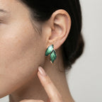 Women's Enamel Leaf Stud Earrings