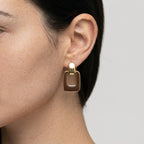Women's Enamel Square Drop Earrings