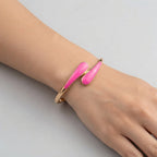 Women's Enamel Teardrop Bangle