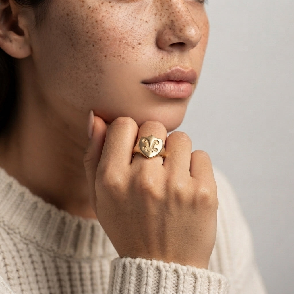 Women's Engraved Signet Ring