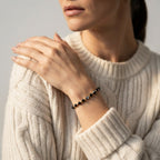 Women's Faceted Black Bead Bracelet
