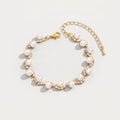 Women's Faux Pearl Crystal Station Bracelet