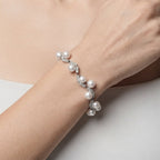 Women's Faux Pearl Crystal Station Bracelet