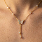 Women's Faux Pearl Lariat Necklace