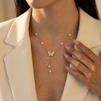 Women's Faux Pearl Lariat Necklace