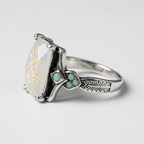 Women's Feather Natural Stone Ring