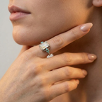 Women's Feather Natural Stone Ring