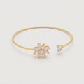 Women's Floral Crystal Open Cuff Bangle