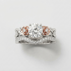 Women's Floral Crystal Ring Set