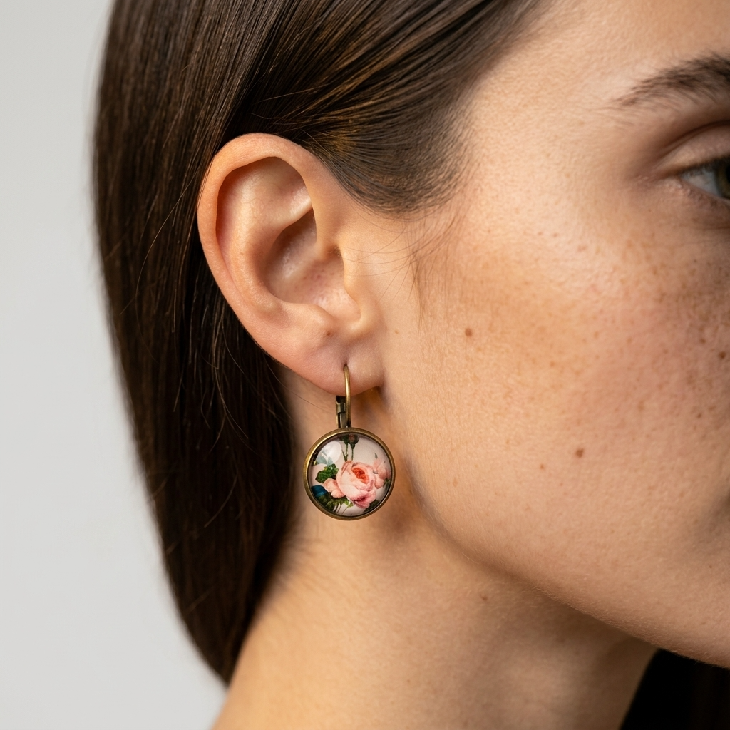 Women's Floral Disc Drop Earrings