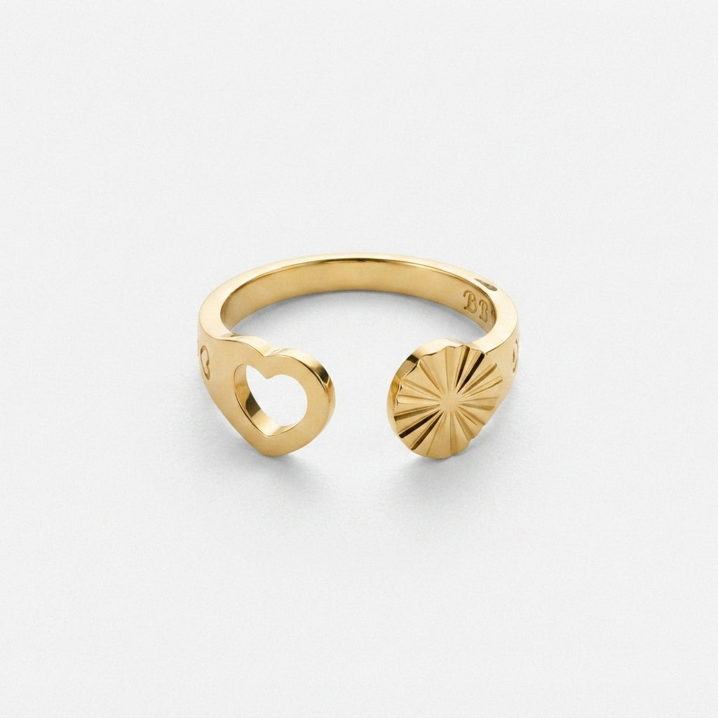Women's Fluted Heart Ring