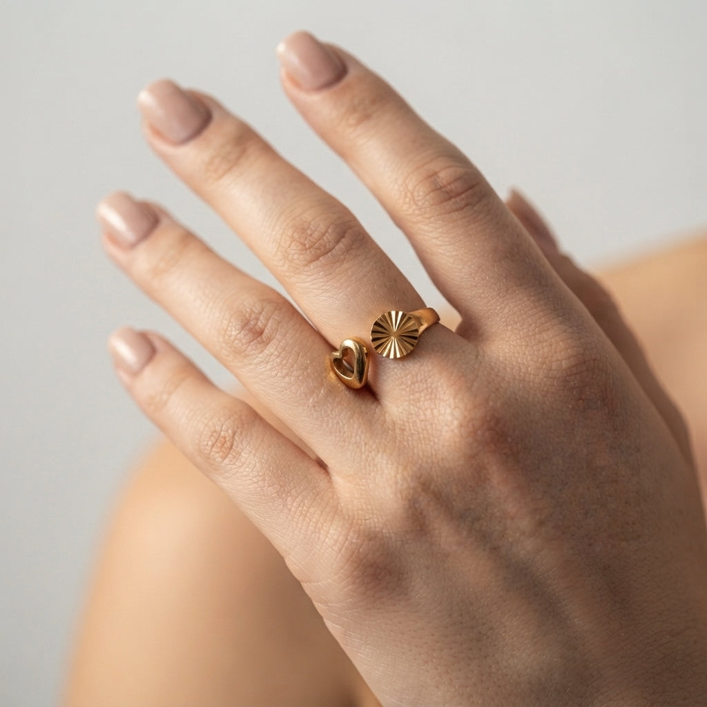 Women's Fluted Heart Ring