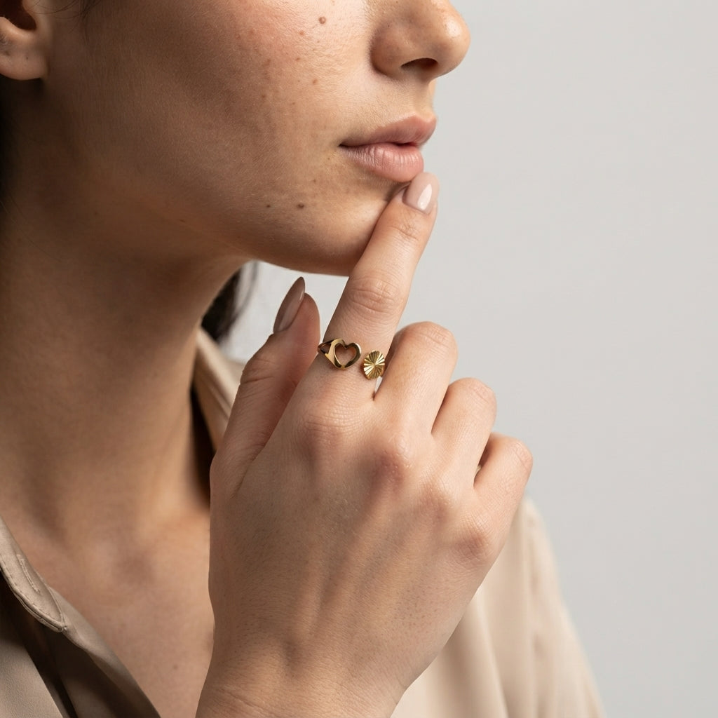 Women's Fluted Heart Ring
