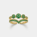 Women's Green Stone Cluster Ring