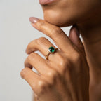 Women's Green Stone Solitaire Ring