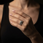 Women's Halo Crystal Ring