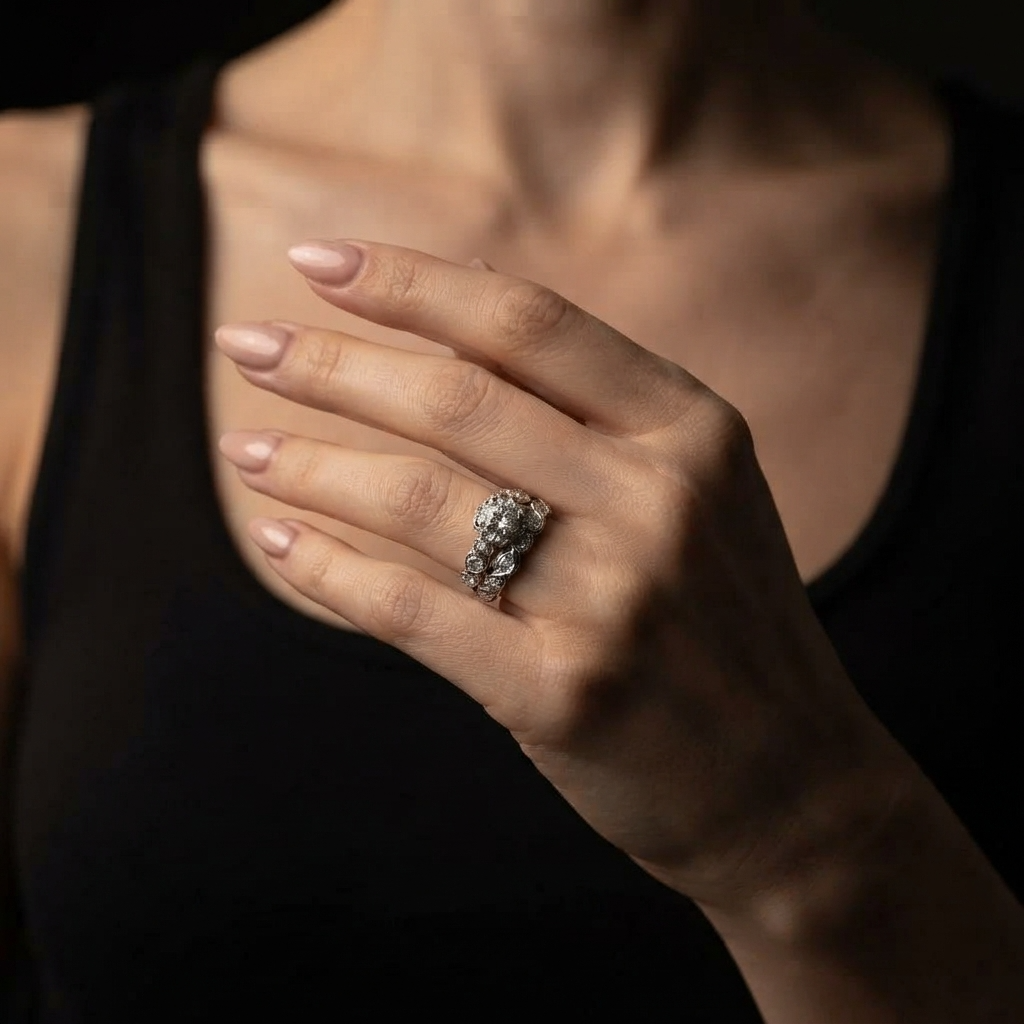 Women's Halo Crystal Ring