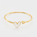 Women's Heart Crystal Cuff Bangle