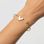 Women's Heart Crystal Cuff Bangle
