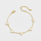 Women's Heart Enamel Station Bracelet