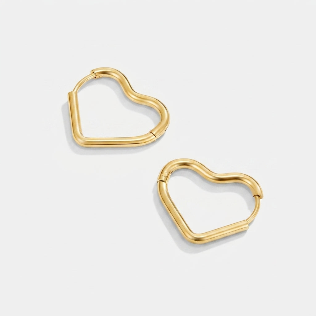 Women's Heart Hoop Earrings