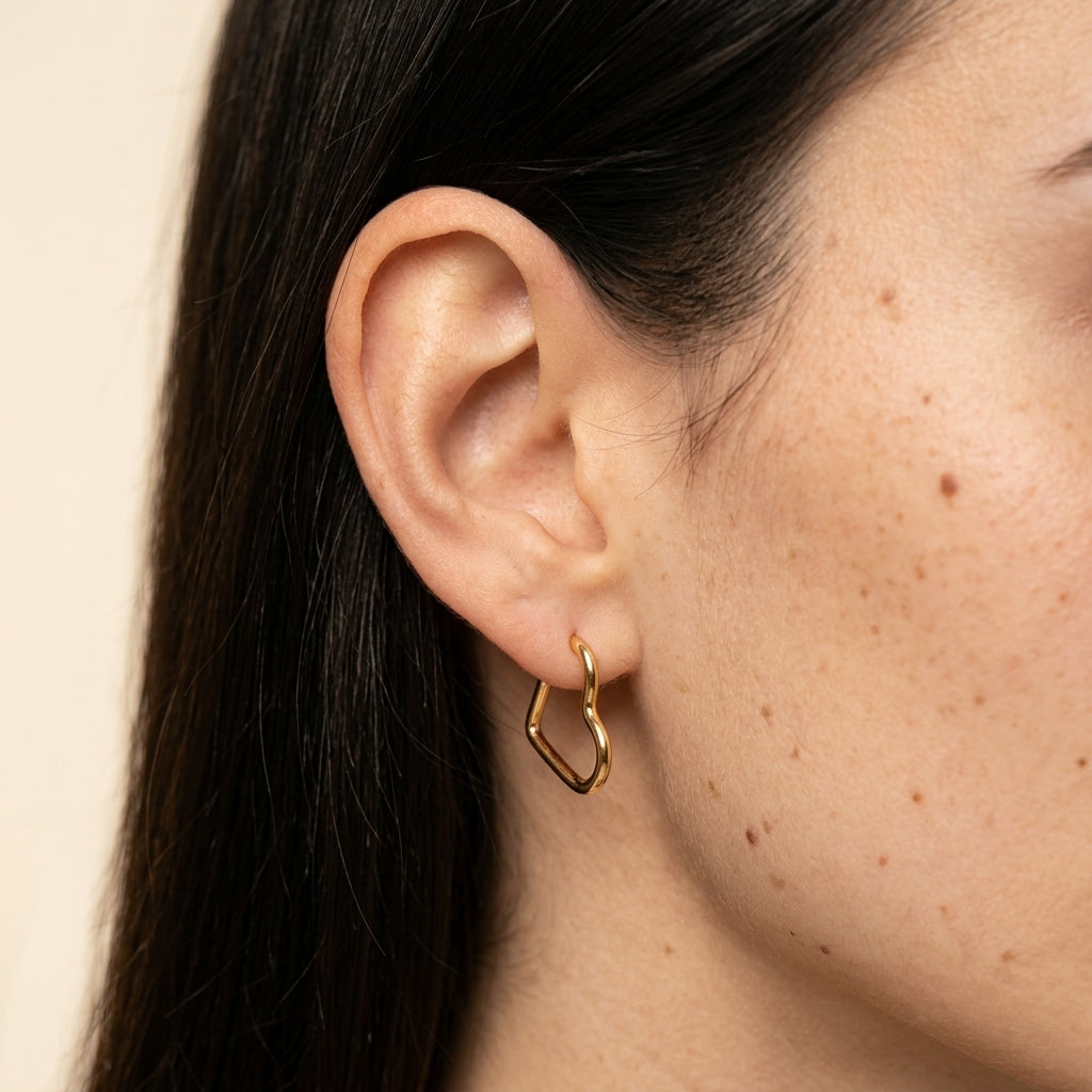 Women's Heart Hoop Earrings