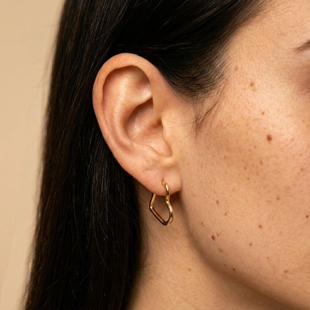Women's Heart Hoop Earrings