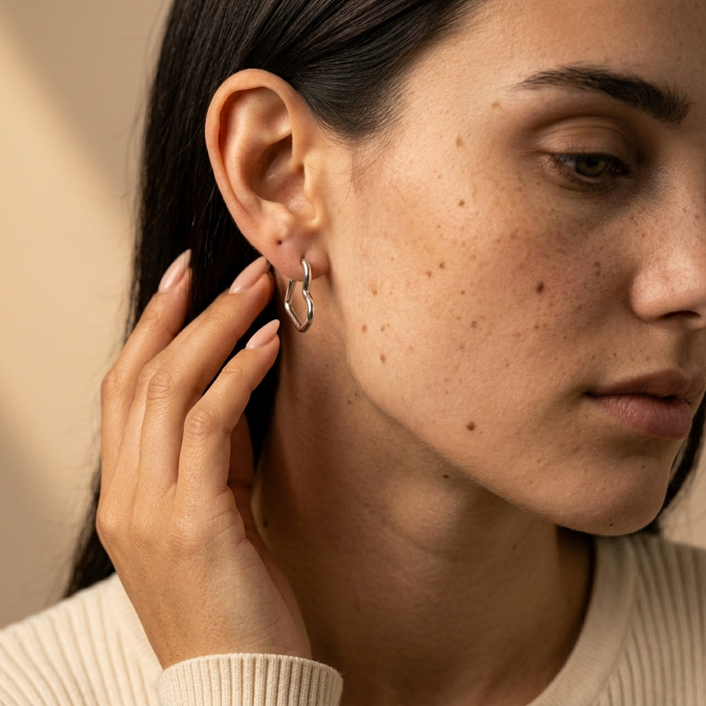 Women's Heart Hoop Earrings