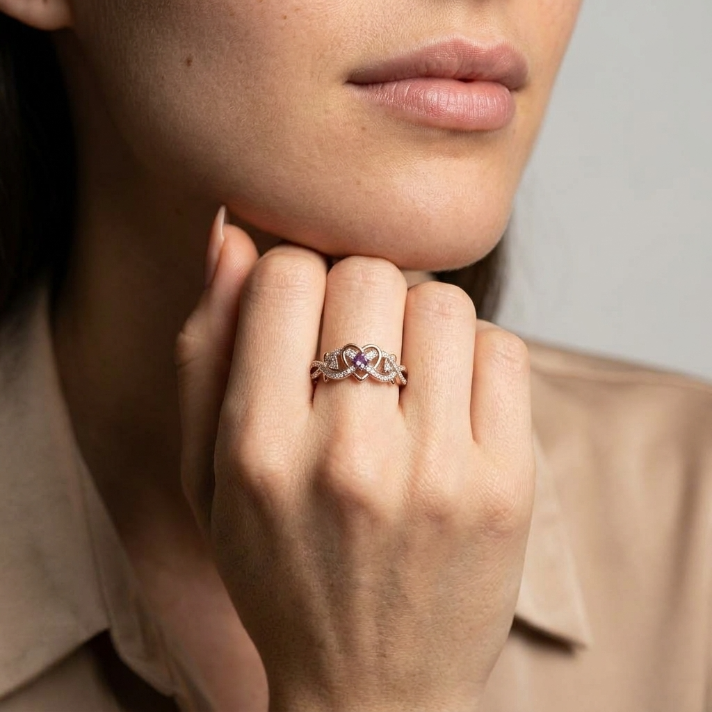 Women's Heart Infinity Ring