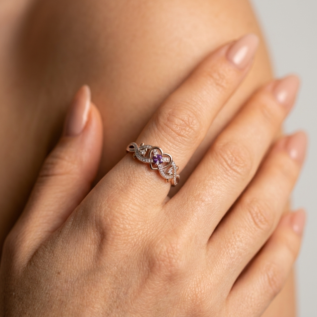 Women's Heart Infinity Ring