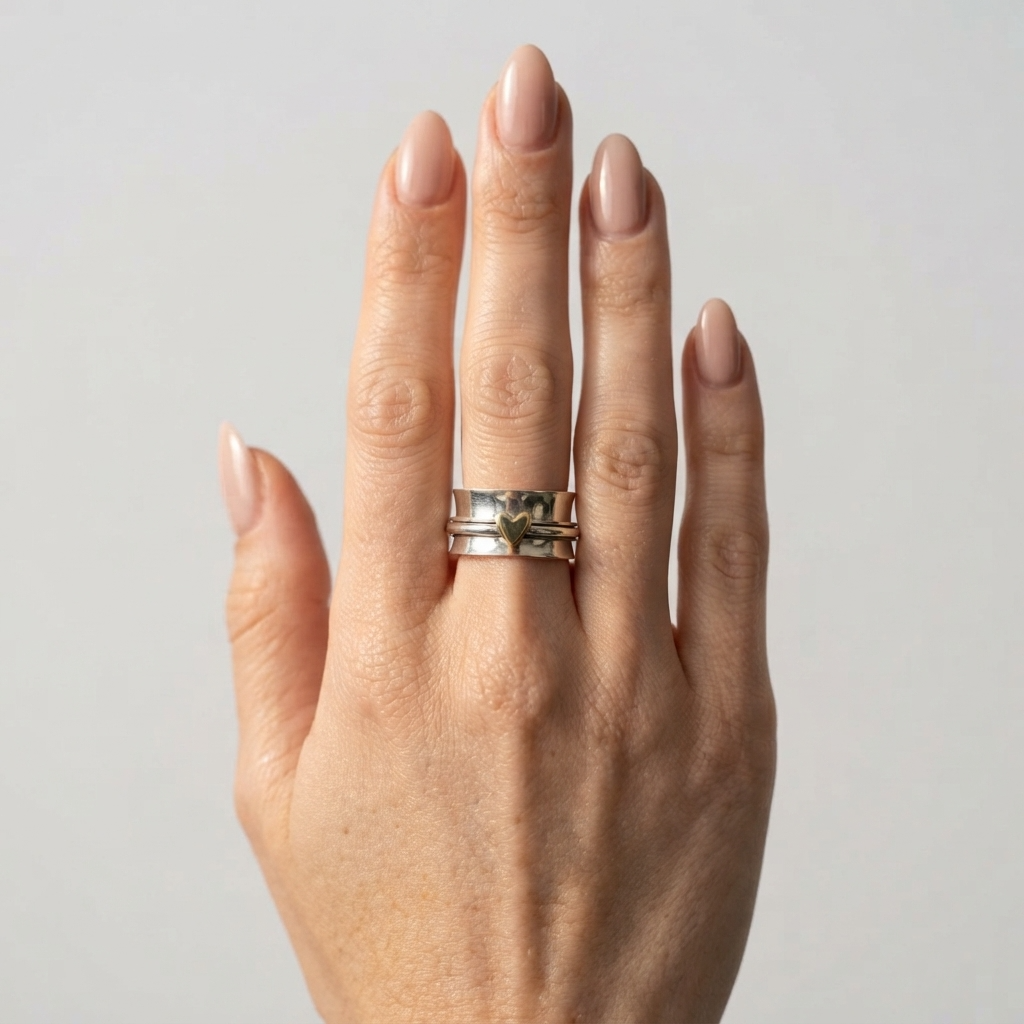 Women's Heart Spinner Ring