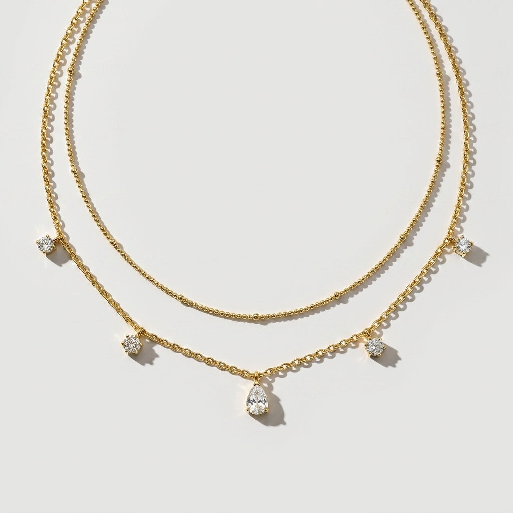 Women's Layered Crystal Necklace