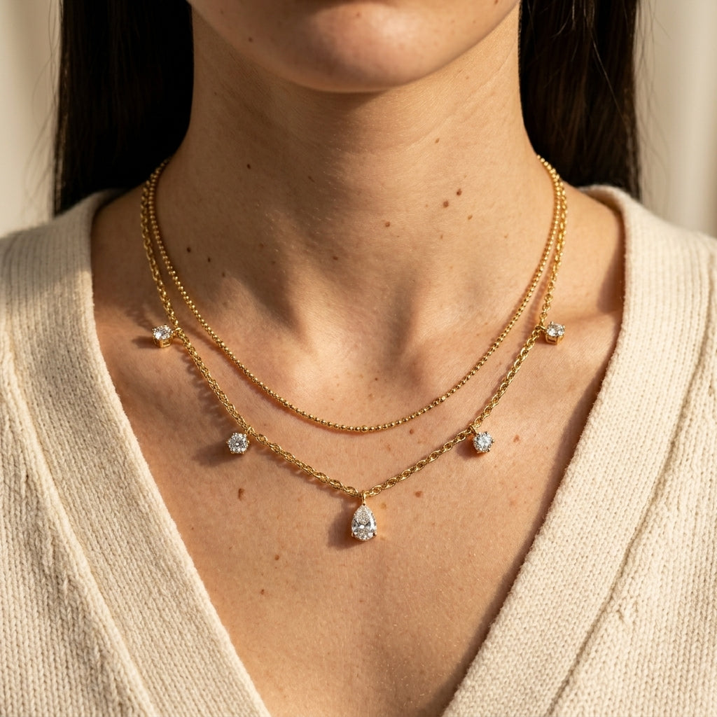 Women's Layered Crystal Necklace