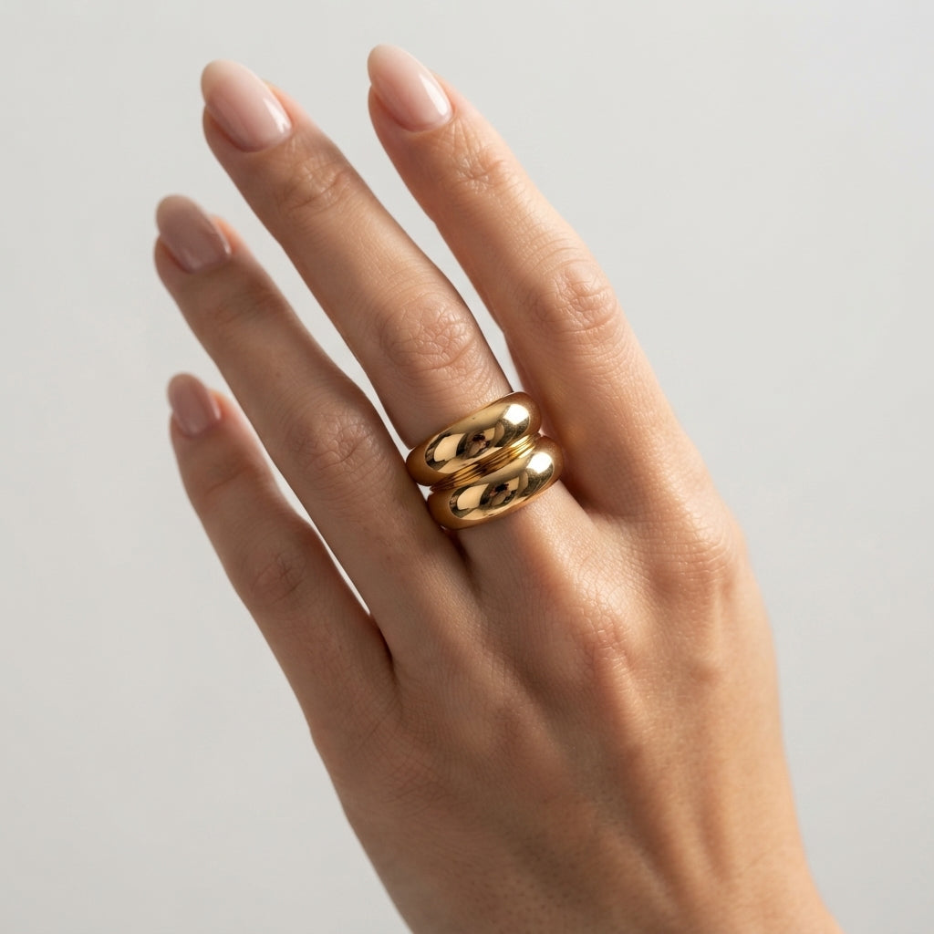 Women's Layered Dome Band Ring