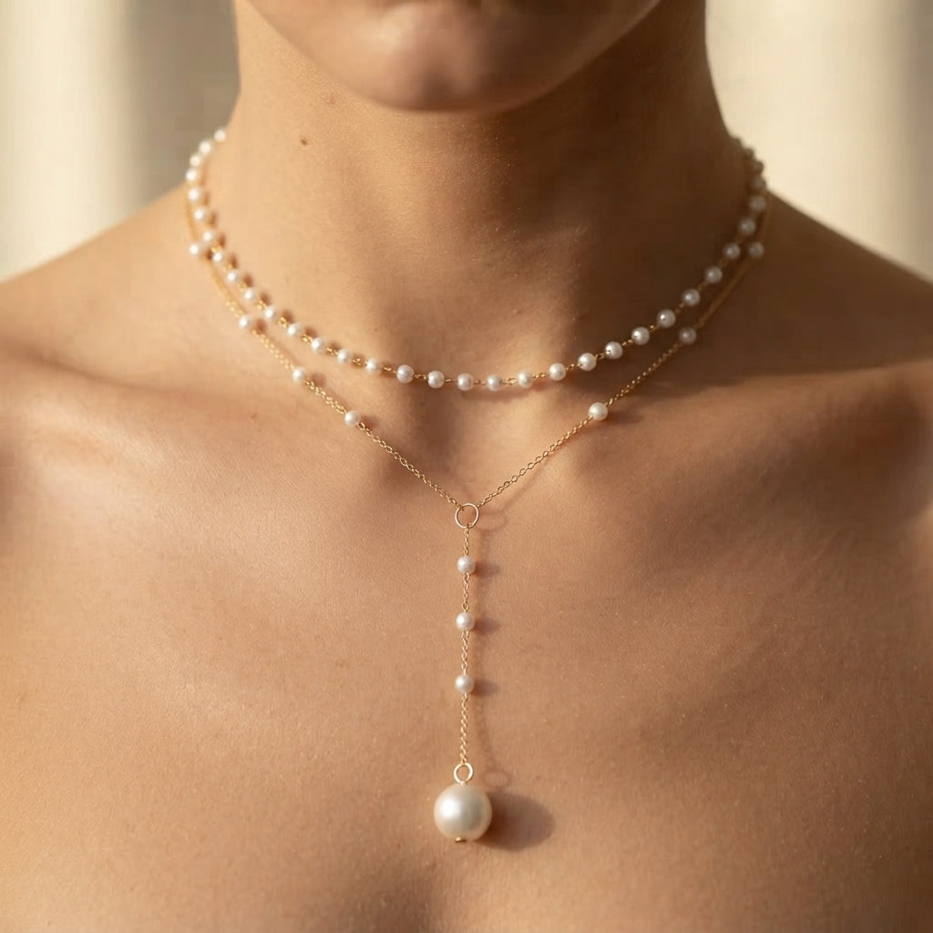 Women's Layered Faux Pearl Necklace