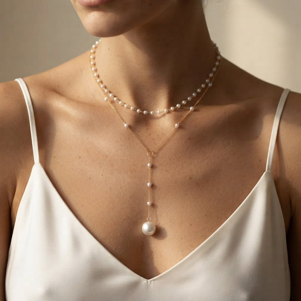 Women's Layered Faux Pearl Necklace