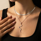 Women's Layered Snake Pendant Necklace