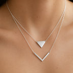 Women's Layered Triangle Pendant Necklace