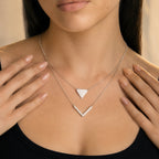 Women's Layered Triangle Pendant Necklace