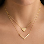 Women's Layered Triangle Pendant Necklace