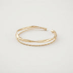 Women's Layered Twist Open Cuff Bangle