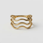 Women's Layered Wave Band Ring