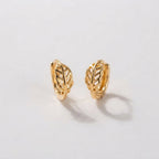 Women's Leaf Huggie Earrings
