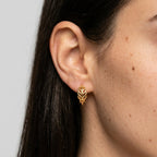 Women's Leaf Huggie Earrings