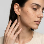 Women's Leaf Huggie Earrings