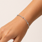Women's Snake Chain Bead Station Bracelet