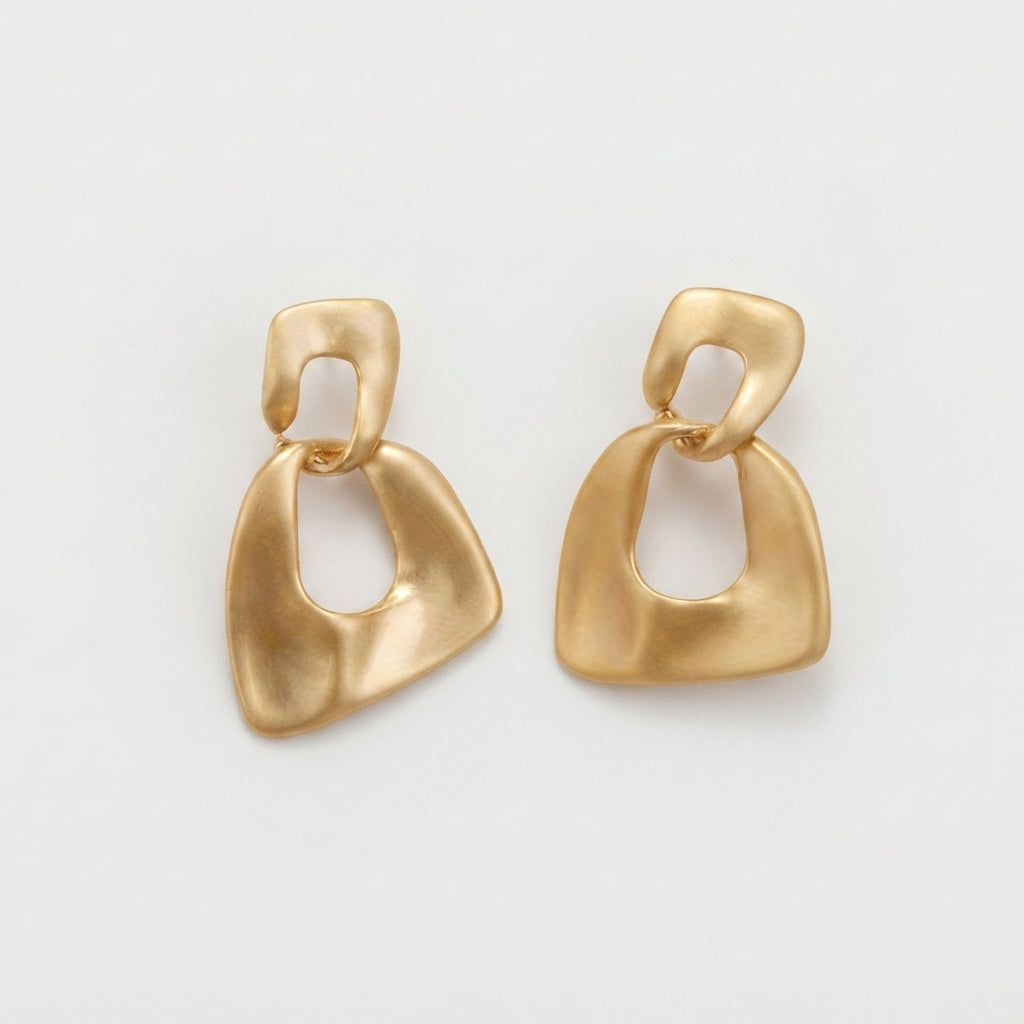Women's Matte Link Drop Earrings
