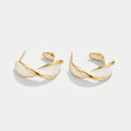 Women's Mother-of-Pearl-Style Twist Hoop Earrings